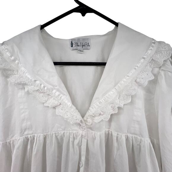 The 1 For U Nightgown Size Large White Color Lace Victorian Maxi Shift Lace - Picture 3 of 5